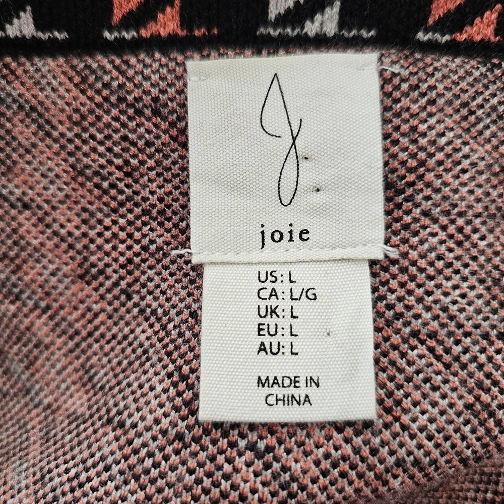 JOIE Women's Double Breasted Houndstooth Multicolored Button Blazer Sz L - Picture 8 of 13